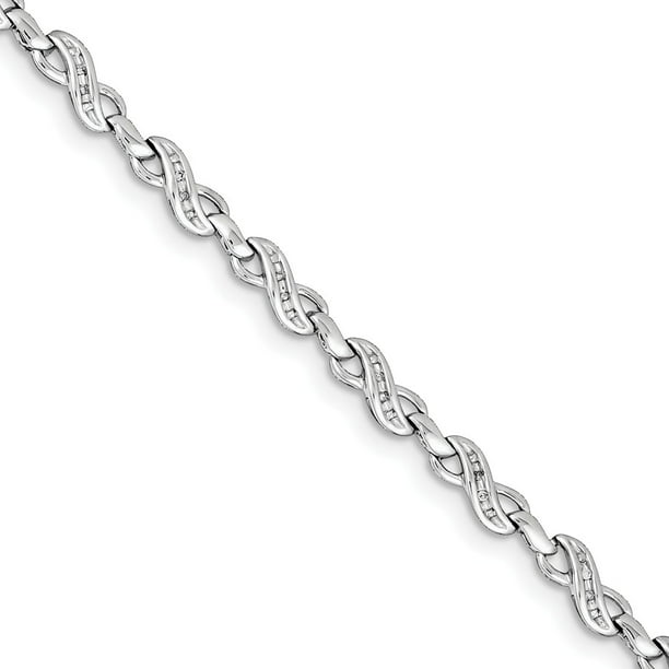 Solid 925 Sterling Silver Infinity Symbol Bracelet with Secure Lobster Lock Clasp Solid 925 Sterling Silver Infinity Symbol Bracelet with Secure Lobster Lock Clasp